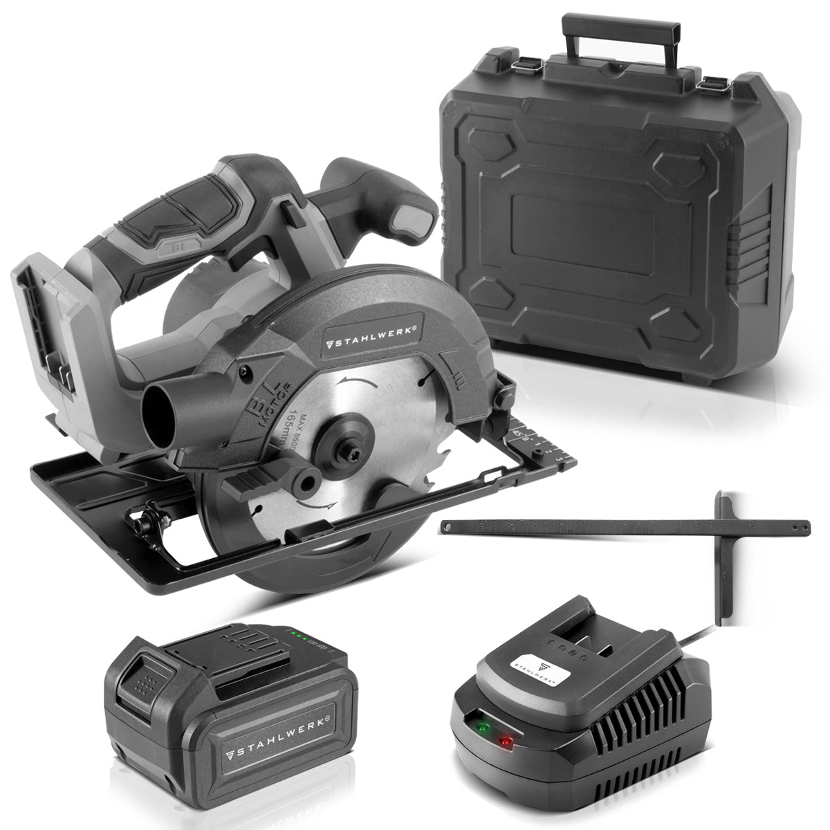 STAHLWERK AKS-20 ST Akku Handkreissäge Brushless-Technologie mit 900 Watt und 4.500 U/min zum Schneiden von Holz, PVC, MDF, Sperrholz und anderen Materialien