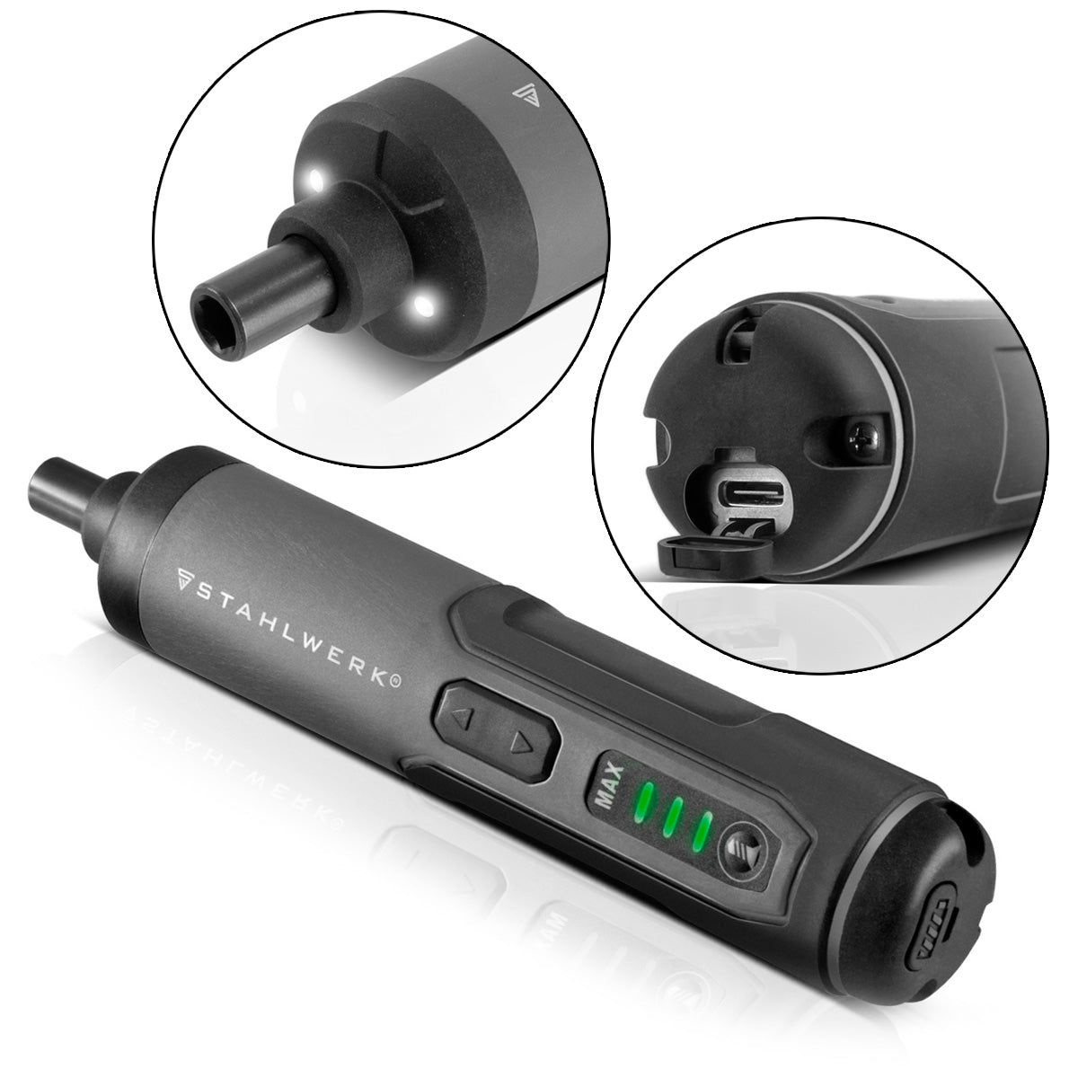 Le tournevis sans fil Steelworks Demandez à Tournevis électrique Sticker Sticker Sticker Moteur 3,6 V Moteur, 1300 mAh - Garantie de 7 ans