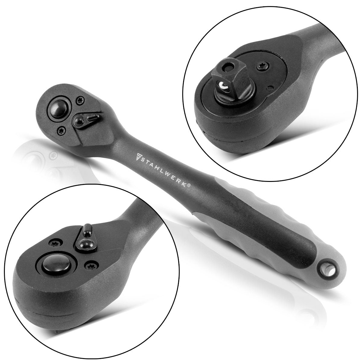 Steelworks de commutation professionnelle de 3/8 pouces a couru en acier chromium-vanadium avec apport à l'outil à partir de molybdène et de fixation chromé. Garantie de 72 dents-7 ans