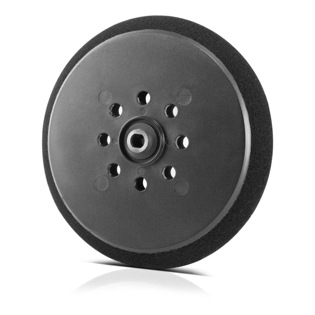 Steelworks Placa de rectificado de alto rendimiento universal / rueda de molienda 225 mm, versión perforada con sistema de velcro y grabación M6 para cuentas de paneles de yeso