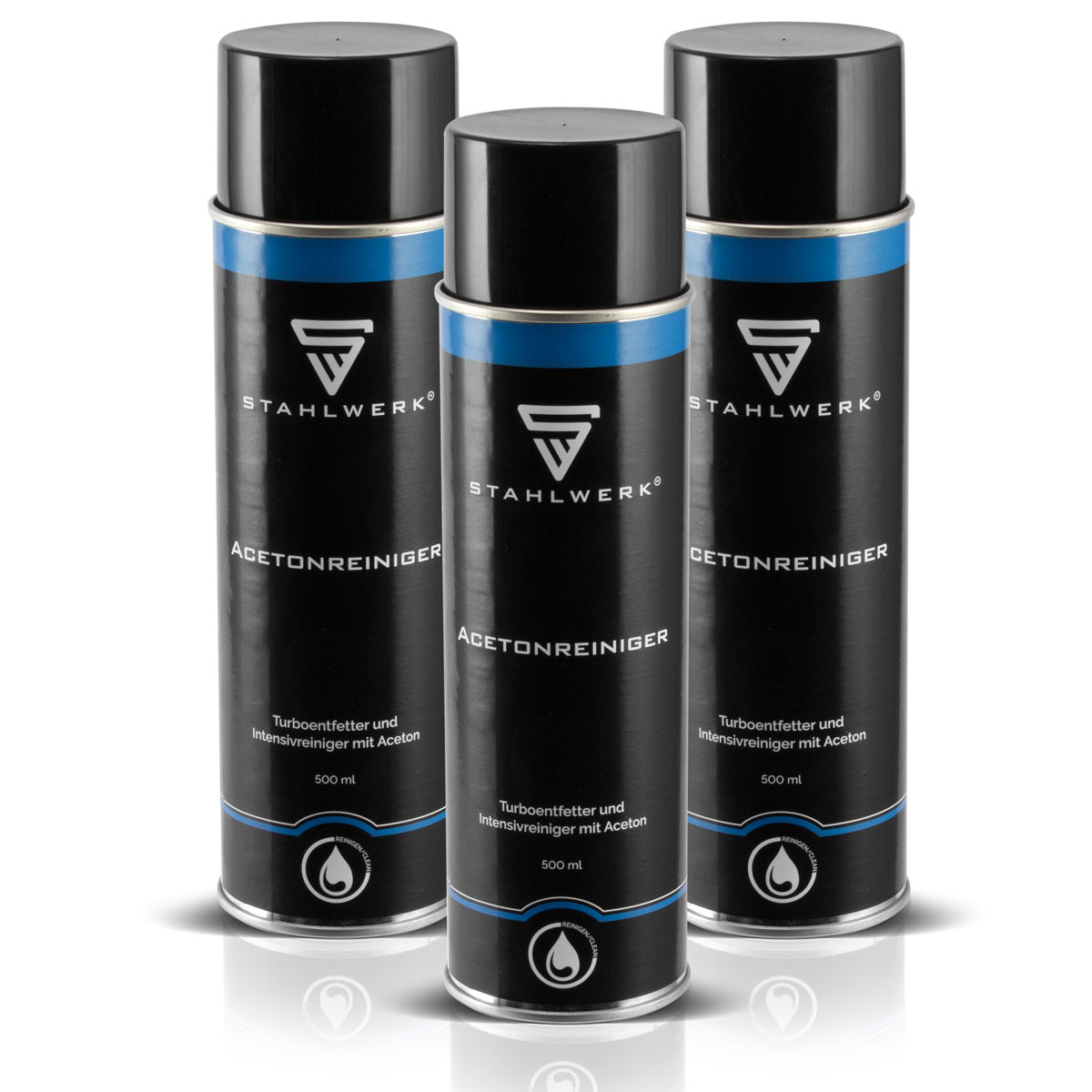Steelworks 3 Set Aceton Cleaner et Turbo Pliant pour les freins de nettoyage et de dégraissement et les pièces mécaniques, adapté à l'industrie, à l'atelier et à DIY
