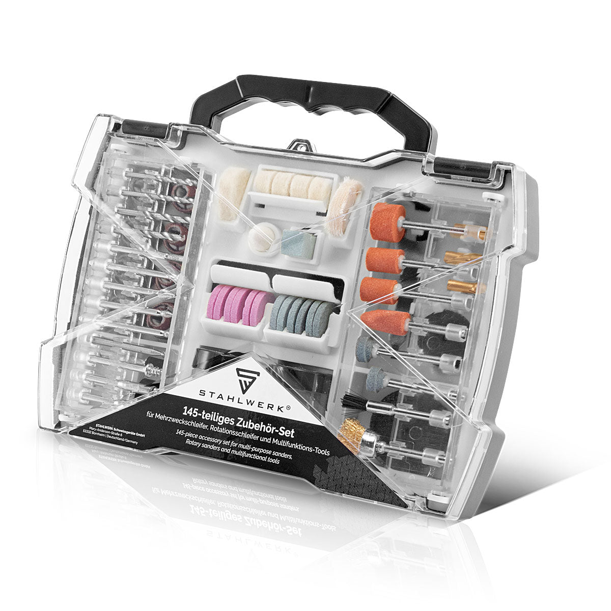 Accessori in acciaio da 145 parti impostati per smerigliatrice multiuso, smerigliatrice rotante e strumenti multifunzionali