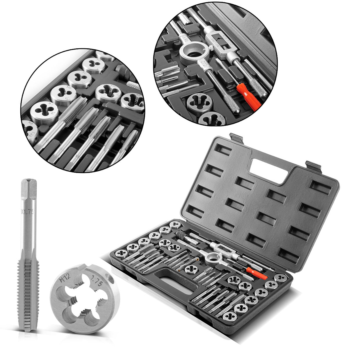 Steelworks 40 bölümlü musluklar GBS-40 ST, iplik kesiciler, kesme plakaları, rüzgar ütü, içeride ve dışarıya kesmek için