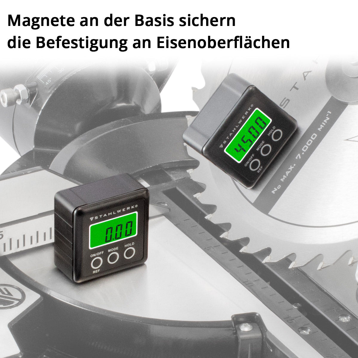 Steelwork of digital windmaker LB-360 ST inclination knife, level box, inclinometer with magnetic foot and illuminated LCD display for precise measurement of angles and inclinations