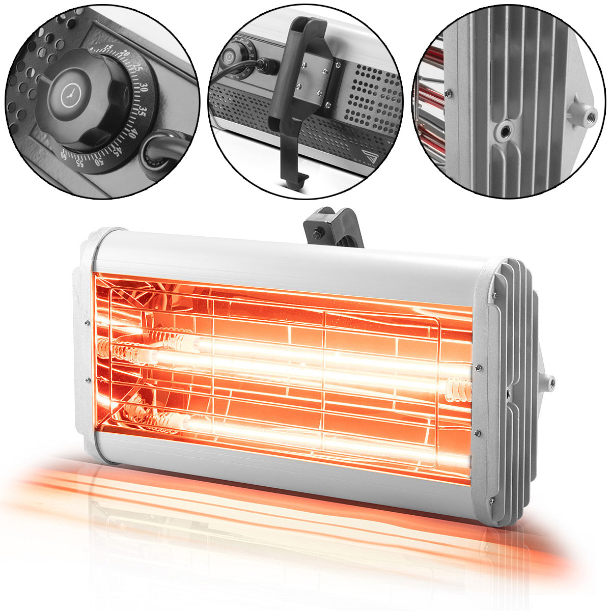 Stahlwerk Infrarot Manca l'asciugatrice MIL-1200 ST con 1.200 watt, potente asciugatura a infrarossi / Spotlight IR / asciugatrice IR per essiccazione professionale di vernice per auto, lacca di riparazione, primer e molto altro.