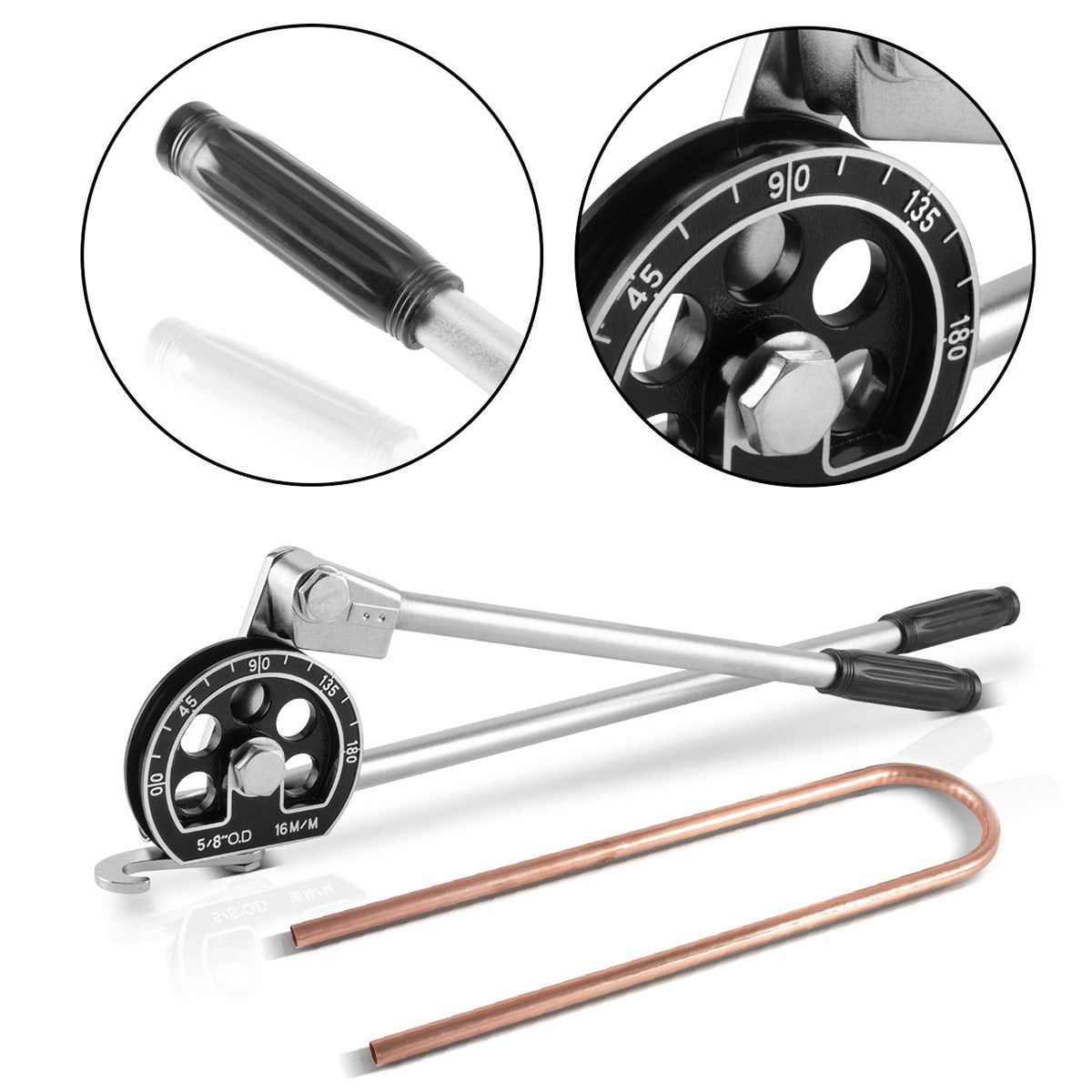 Steelworks Hand pipe bend HTB-180 ST tube bending / pipe bending device / pipe bending machine / pipe bending pliers for professional bending of 16 mm pipes in a work area of 0-180 degrees