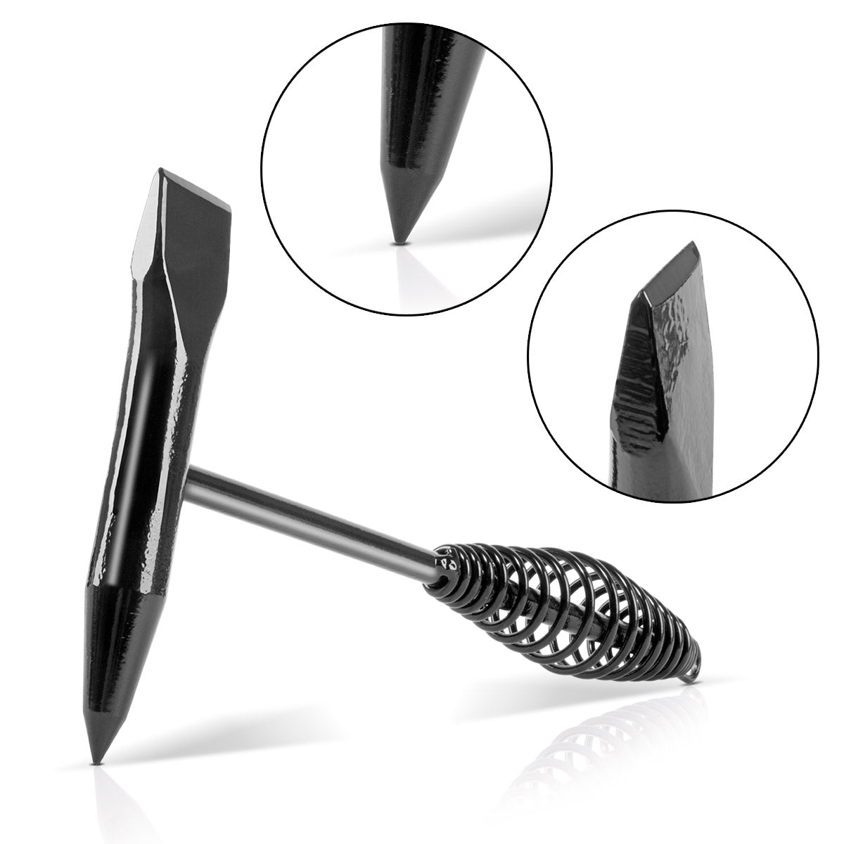 Steelworks Schlackhammer / Welter Hammer 300 g de marteau à laitier robuste en acier, ciselier pointu et plat avec vibration inhibant la poignée