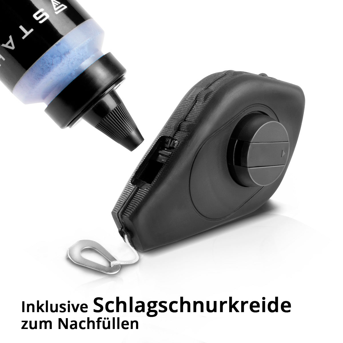 Çelik mekanizma kesme kordonu Seti 15 m Kordon / mason kordon / darbe kablosu cihazından oluşan darbeli gövde, su ölçeği ve 113 g boş kordon tebeşir