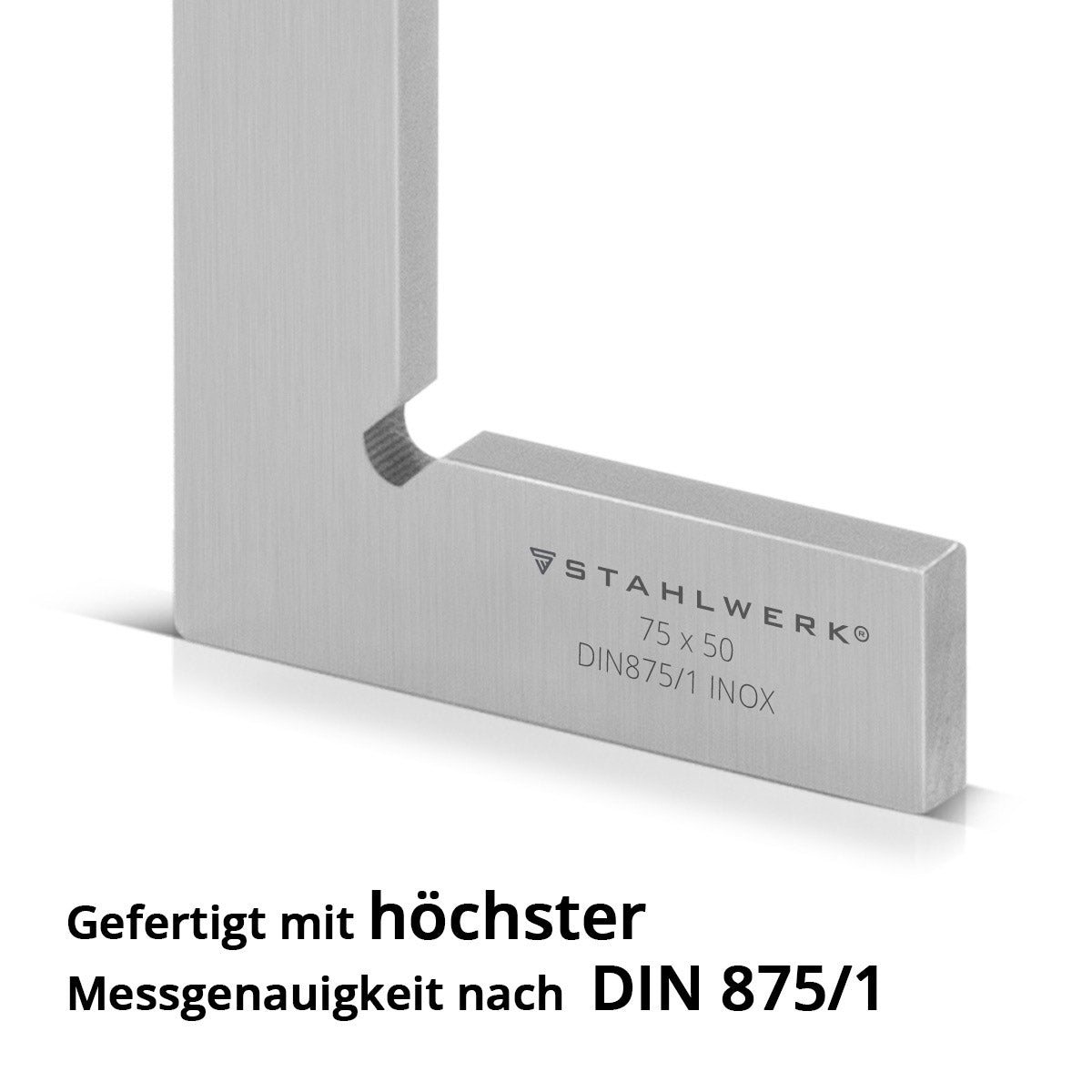 Meccanismo di acciaio angolo piatto 90 ° 75 x 50 mm DIN 875/1 Angolo di controllo / Angolo di attacco del blocco / Attacco in acciaio inossidabile