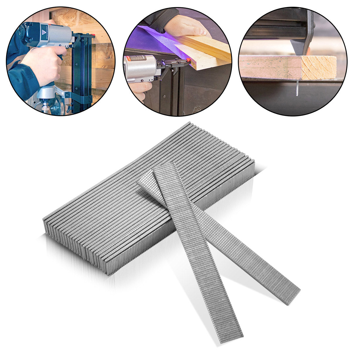 STAHLWERK Druckluft Nägel 15 mm Gauge 18 (1,25 x 1,05 mm) mit 2 mm Kopfbreite im 5000er Set Streifennägel | Tackernägel | Druckluft Stifte für Nagler, Nagelpistolen und Tacker