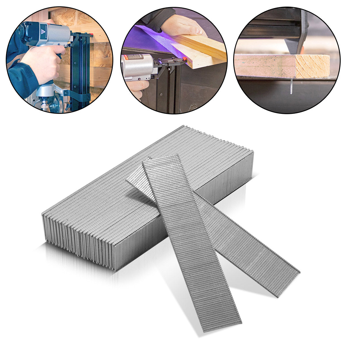 STAHLWERK Druckluft Nägel 25 mm Gauge 18 (1,25 x 1,05 mm) mit 2 mm Kopfbreite im 5000er Set Streifennägel | Tackernägel | Druckluft Stifte für Nagler, Nagelpistolen und Tacker