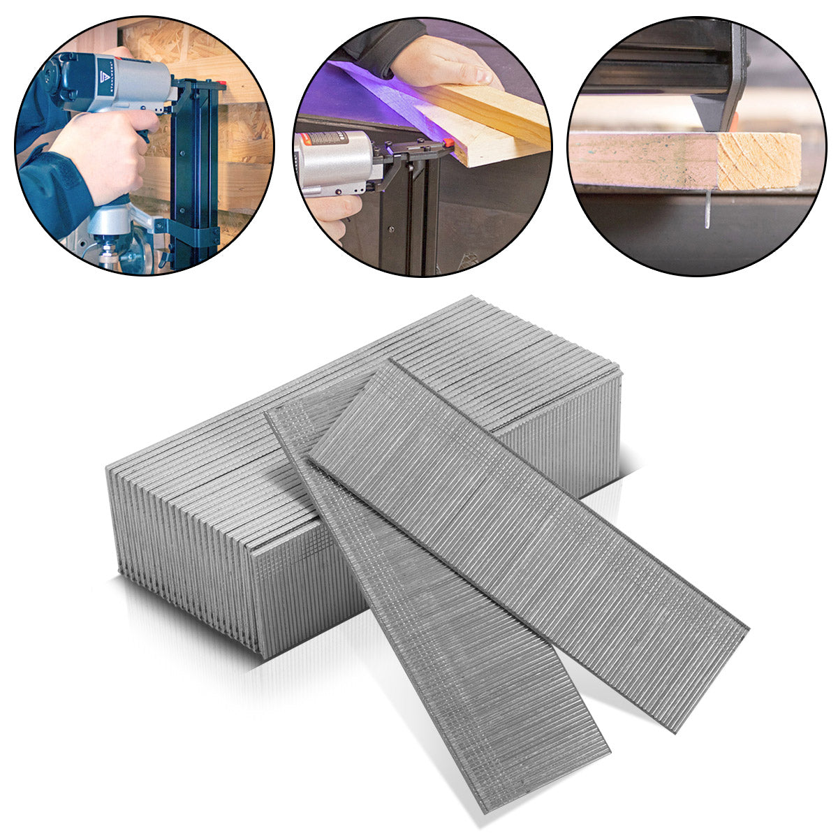 STAHLWERK Druckluft Nägel 38 mm Gauge 18 (1,25 x 1,05 mm) mit 2 mm Kopfbreite im 5000er Set Streifennägel | Tackernägel | Druckluft Stifte für Nagler, Nagelpistolen und Tacker