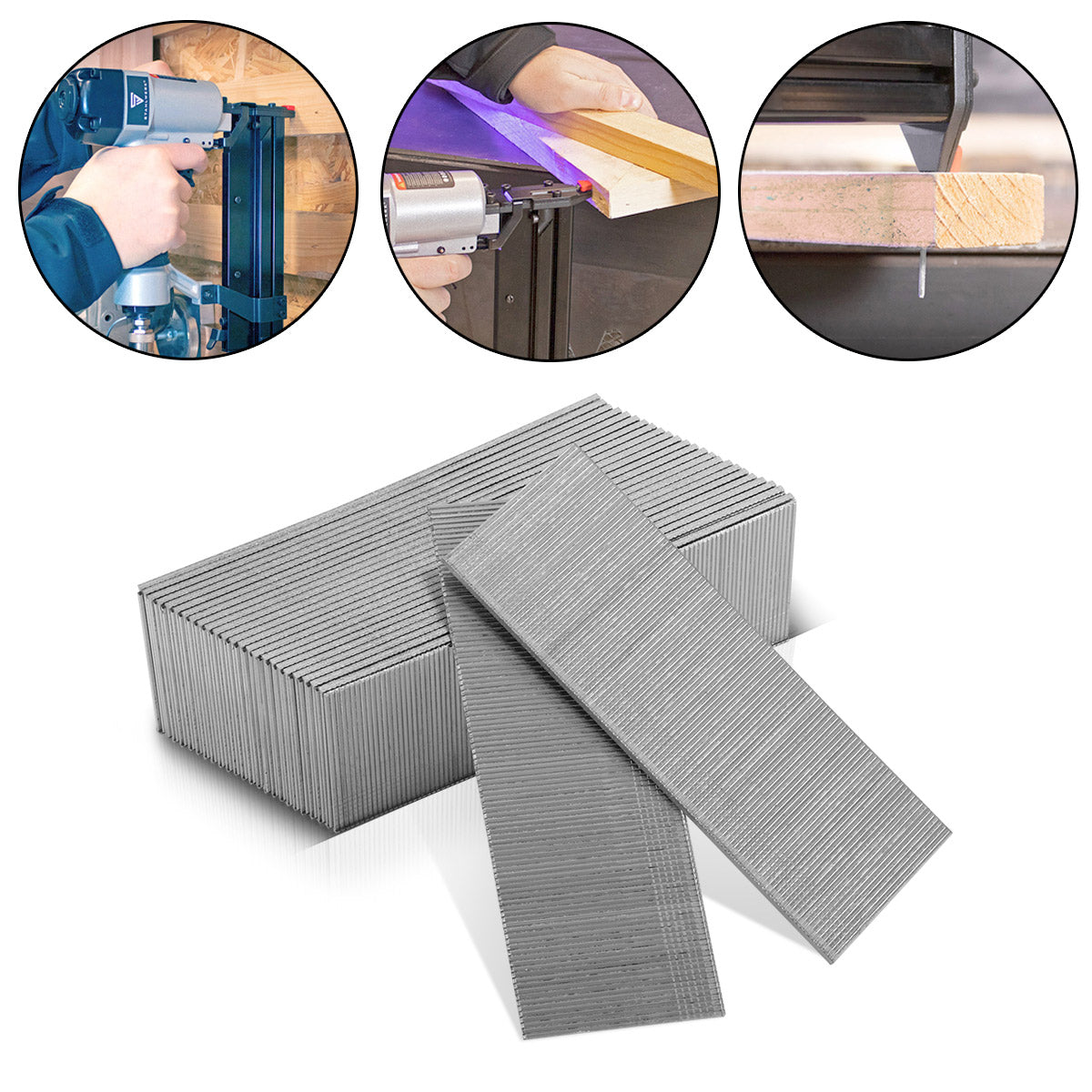 STAHLWERK Druckluft Nägel 45 mm Gauge 18 (1,25 x 1,05 mm) mit 2 mm Kopfbreite im 5000er Set Streifennägel | Tackernägel | Druckluft Stifte für Nagler, Nagelpistolen und Tacker