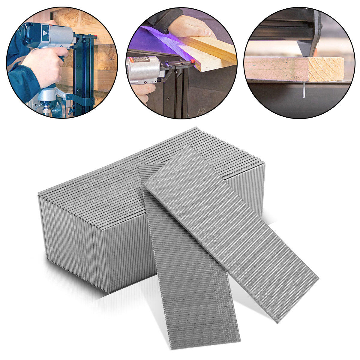 Mecanismo de acero uñas de aire comprimido calibre 50 mm 18 (1.25 x 1.05 mm) con ancho de cabeza de 2 mm en el conjunto de 5000 uñas rayadas | Tackernägel | Bolígrafos de aire comprimido para uñas, pistolas de uñas y tacleadas