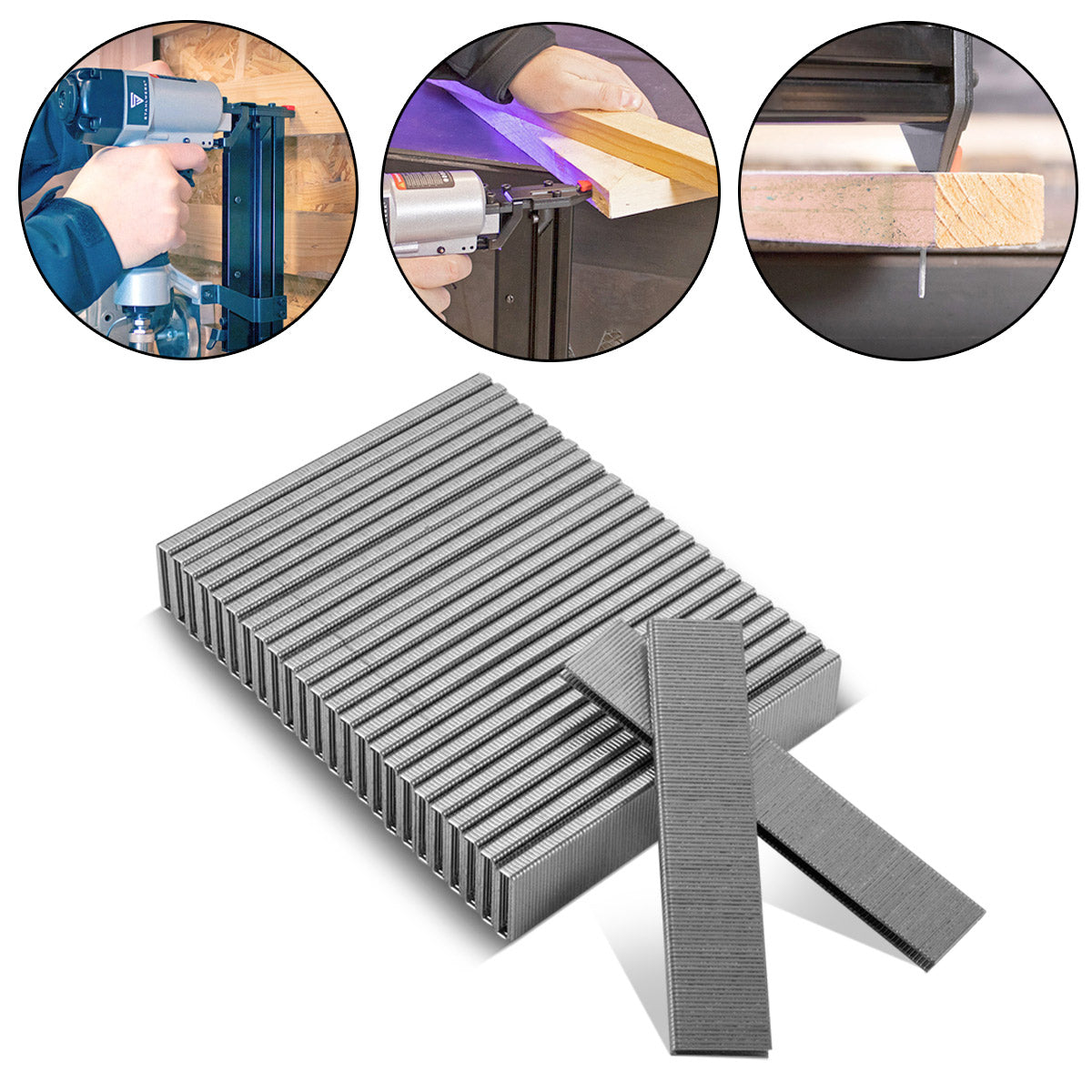 Molino de acero tipo 90 (1.25 x 1.0 mm) con una longitud de 25 mm en el conjunto 5000 | Clips de tacleada | Brackets para tacleadores manuales, apiladores de aire comprimidos y tacleador eléctrico tipo 90 25 mm