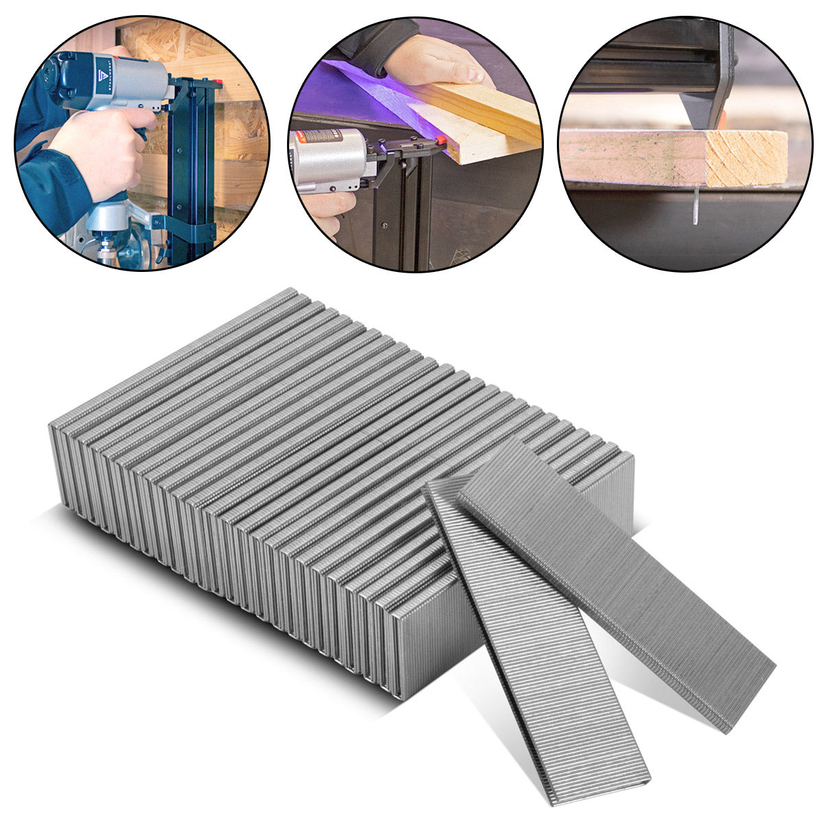 Molino de acero tipo 90 (1.25 x 1.0 mm) con 38 mm de longitud en el conjunto 5000 | Clips de tacleada | Brackets para tacleadores manuales, apiladores de aire comprimidos y apiladores eléctricos