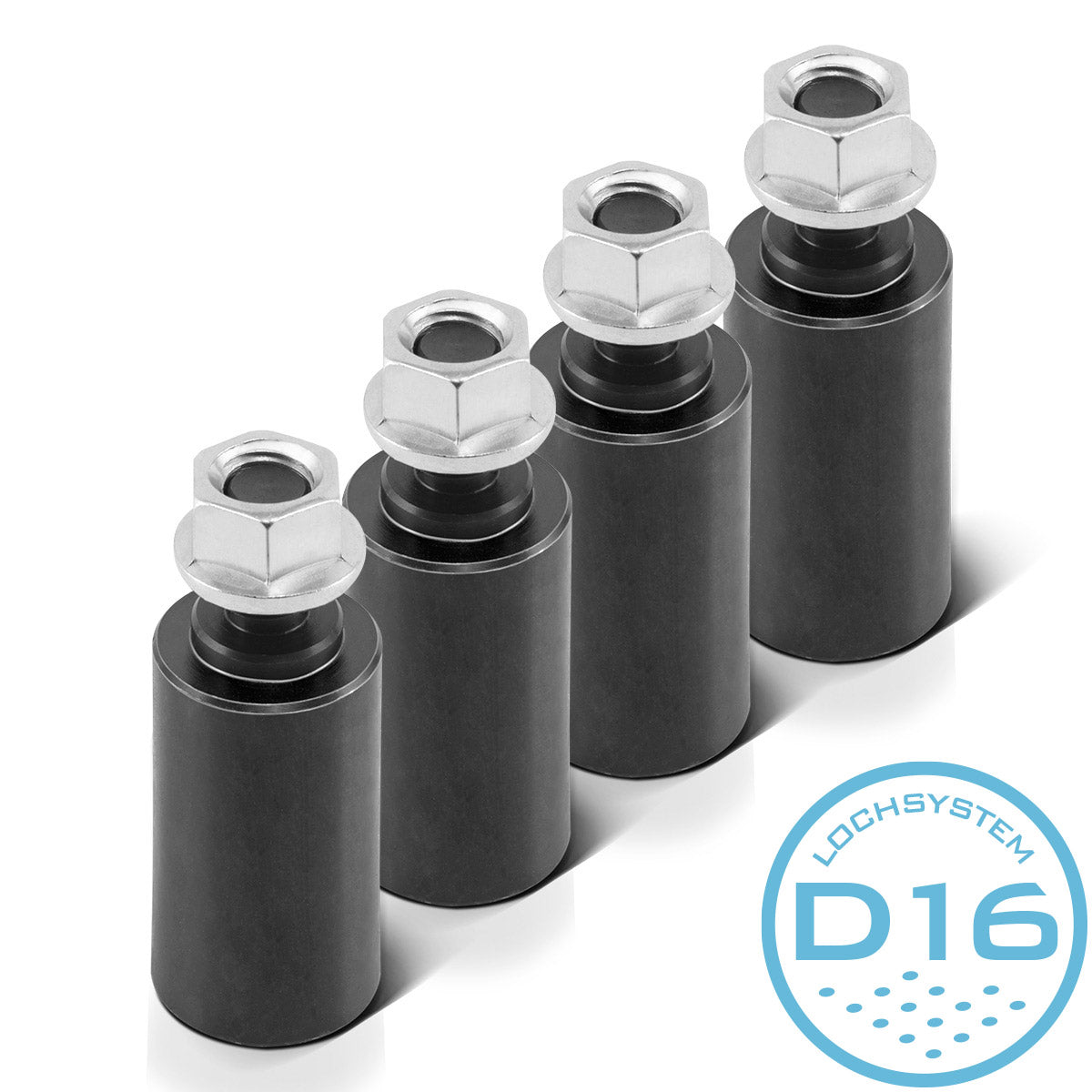 STAHLWERK Anschlagbolzen mit Abhebesicherung 25 x 50 mm mit Gewinde M 12 für Schweißtische mit D16 Lochsystem - Praktisches 4er Set