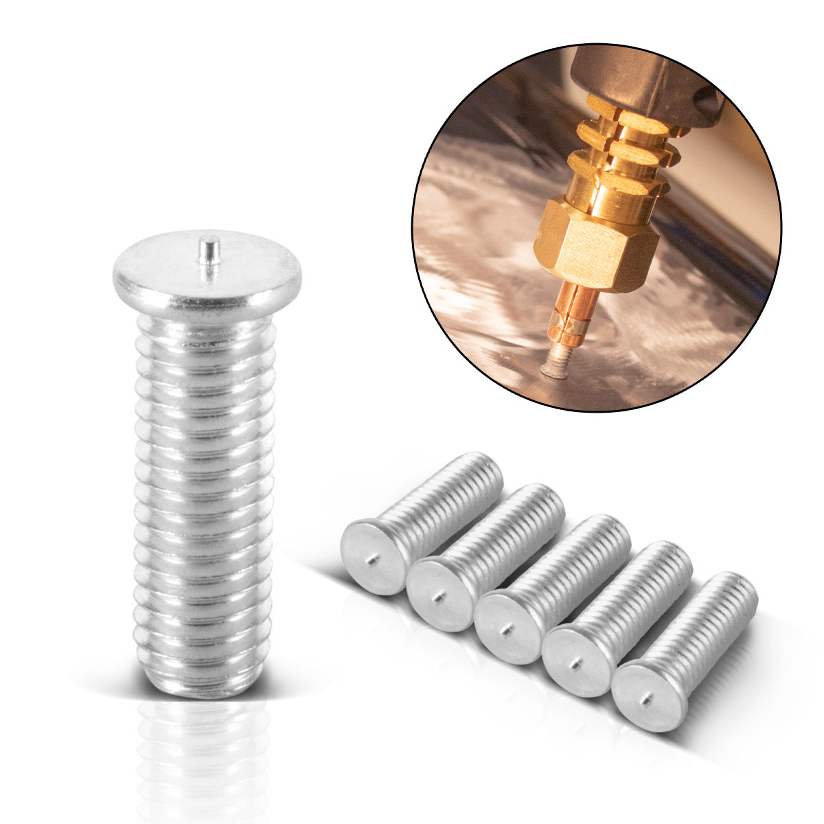 Steelworks Alüminyum Kaynak Cıvataları M5 İplik 100 Seti, Drenaj Gözlemcileri için Akıllı Onarım Aksesuarları / Dell Kaldırıcı / DOT Kaynak Cihazı / Drenaj Aracı Profesyonel Onarım İçin Vücut Gövdesi