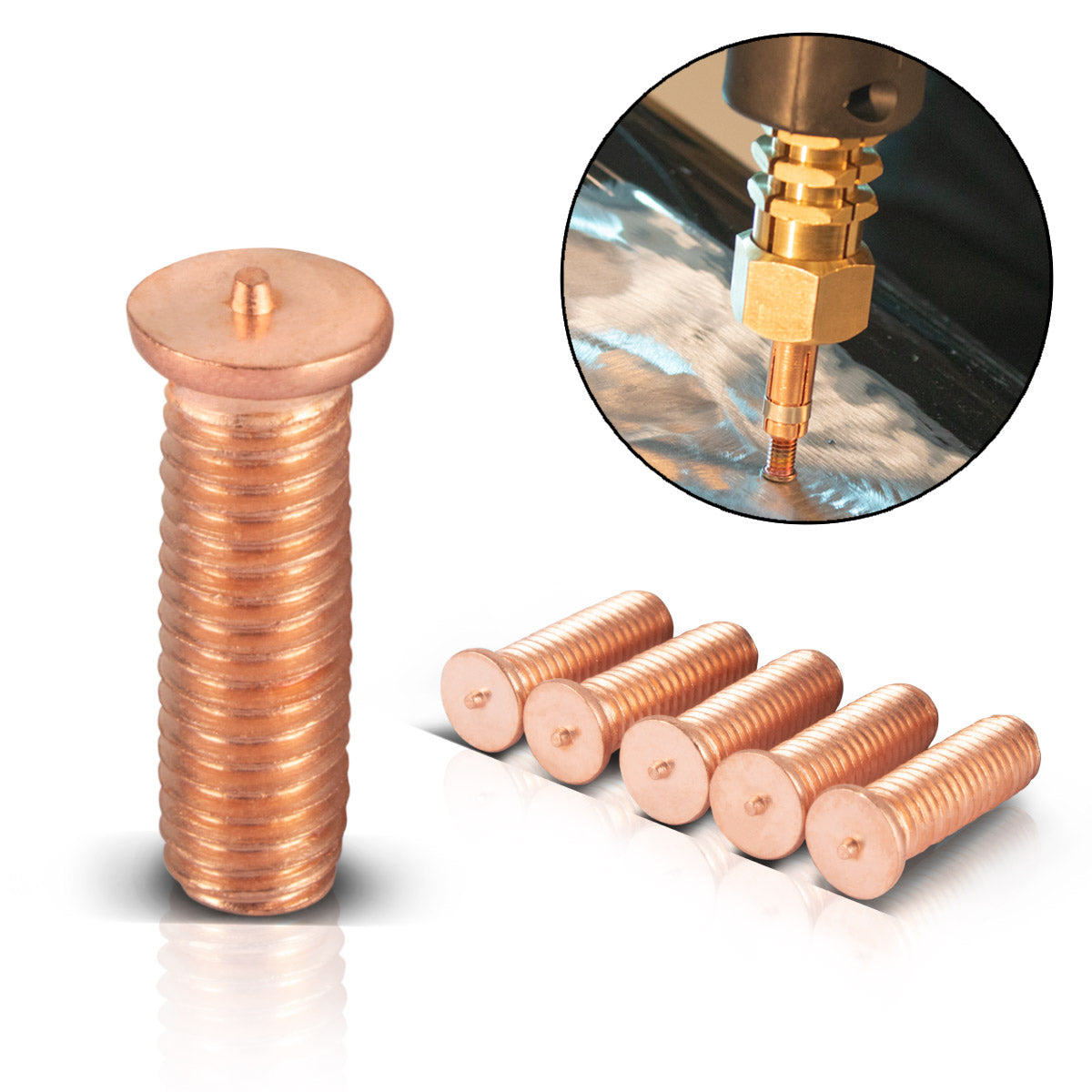 Steelworks Welding Bolt M5 Thread 100 Set, accessoires de réparation intelligents pour l'outil Dutchpotter / Dellenlifter / Point Welding Tan / Néerlandais pour la réparation professionnelle de la carrosserie