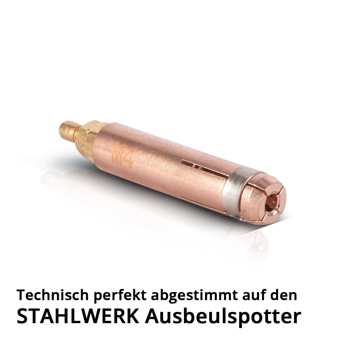 STAHLWERK Punktschweißelektrode mit M4 Gewinde für Anschweißbolzen, Smart Repair Zubehör für Ausbeulspotter / Dellenlifter / Punktschweißgerät / Ausbeulwerkzeug zur Reparatur von Kfz Karosserien