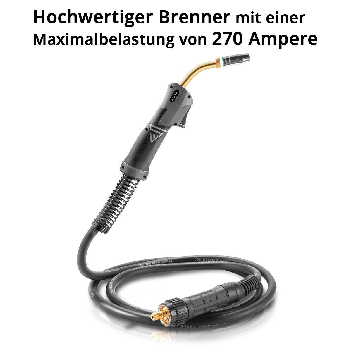 Stahlwerk AK25 | MB25 welding burner including 4 m hose package, professional welding accessories for MIG Mag Protection gas welding equipment with Euro central connection