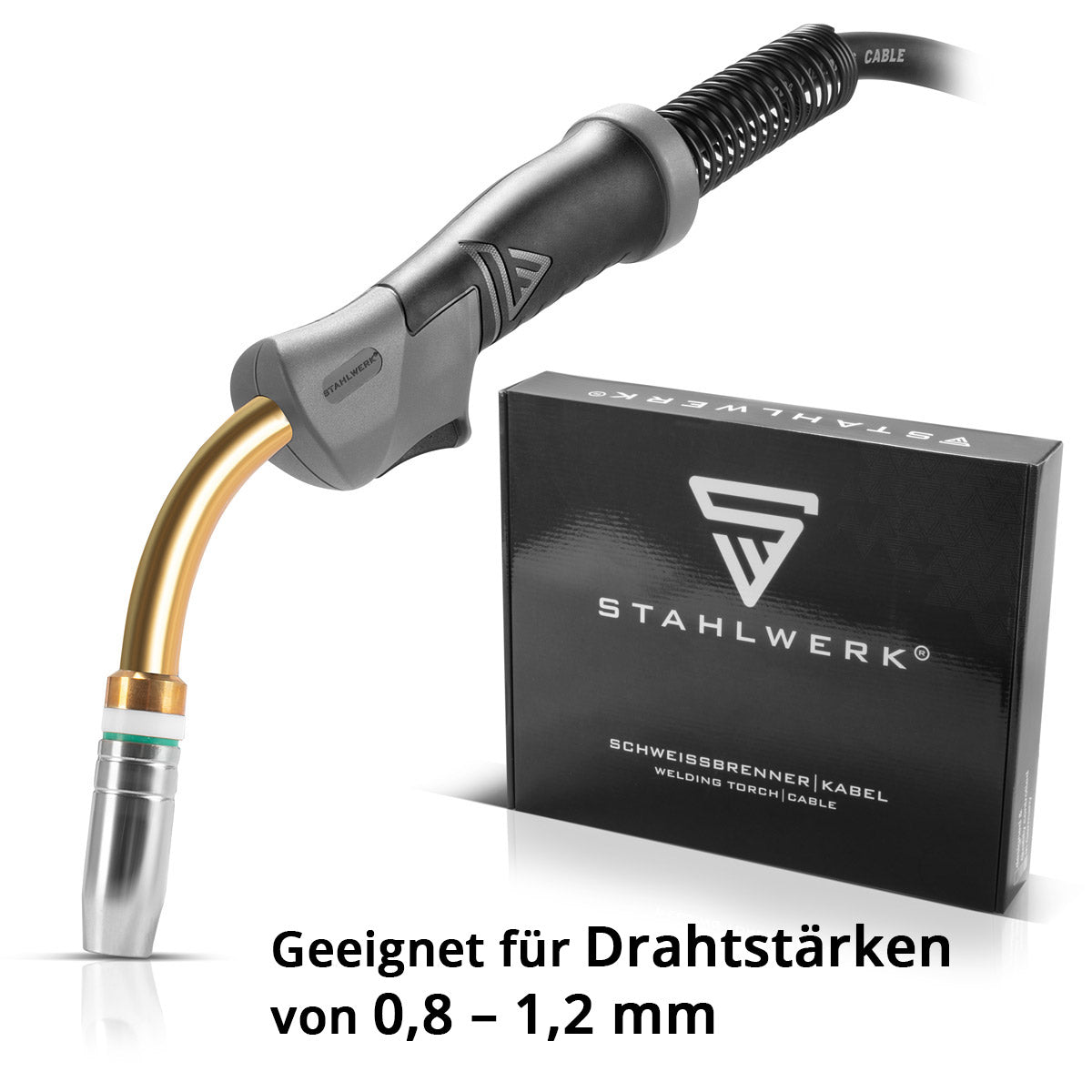 STAHLWERK AK25 | MB25 Schweißbrenner inklusive 3 m Schlauchpaket, Profi-Schweißzubehör für MIG MAG Schutzgas Schweißgeräte mit Eurozentralanschluss