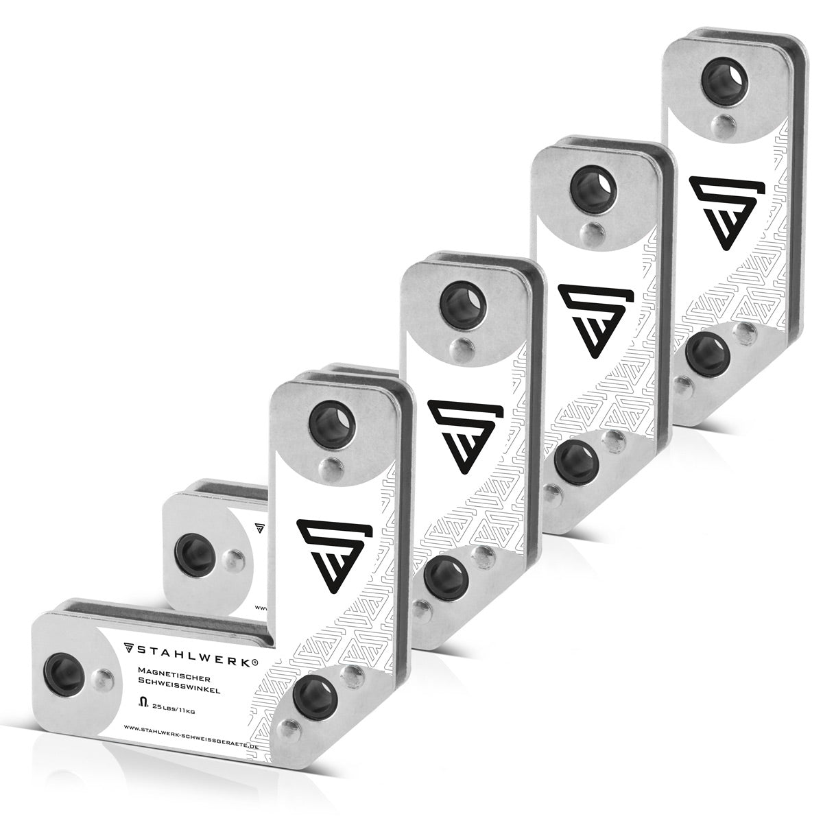 STAHLWERK 4er Set Magnet-Schweißwinkel 11,3 kg | 25 lbs praktischer Schweißmagnet | Magnetwinkel | Schweißpositionierer mit starker Haftkraft