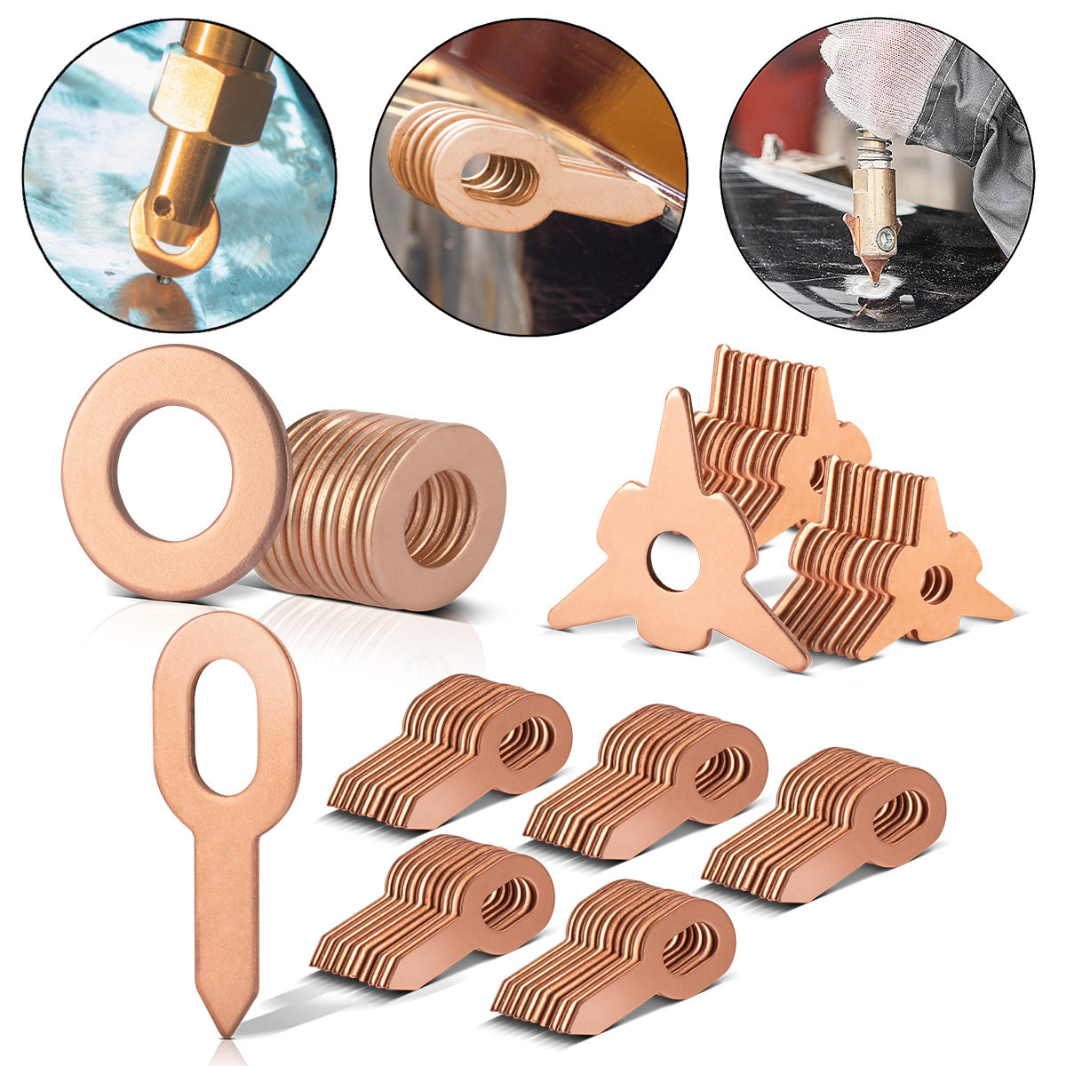 STAHLWERK Ausbeul Spotter Set 120 Teile Ausbeulsterne, Anschweißösen und Anschweißscheiben, Smart Repair Zubehör für Ausbeulspotter | Dellenlifter | Punktschweißgerät zur Reparatur von Kfz Karosserien