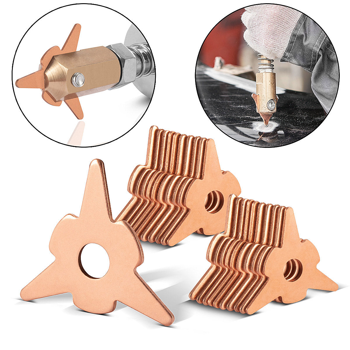 STAHLWERK Ausbeul Spotter Set 120 Teile Ausbeulsterne, Anschweißösen und Anschweißscheiben, Smart Repair Zubehör für Ausbeulspotter | Dellenlifter | Punktschweißgerät zur Reparatur von Kfz Karosserien