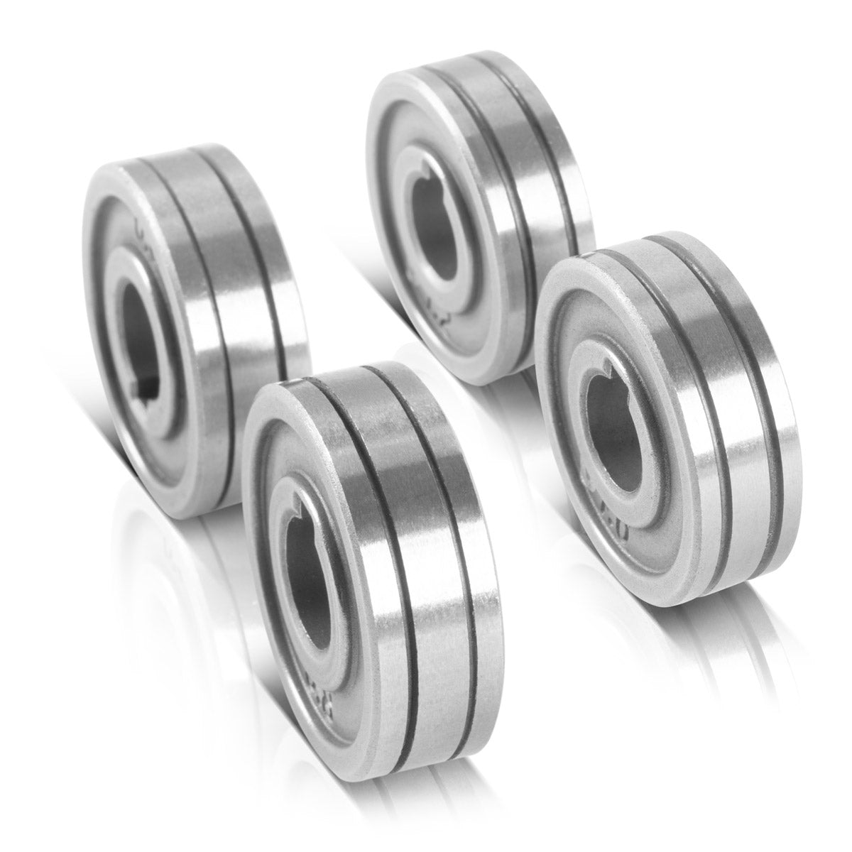 SCADURA 4 SET GUIDA FILO ROLL / FILO ROVO DELL'ALTA CON PROFILO V 0,6 / 0,8 mM V e profilo 1,0 / 1,2 mm U per alluminio di saldatura, filo di riempimento e filo solido con dispositivi di saldatura MIG MAG