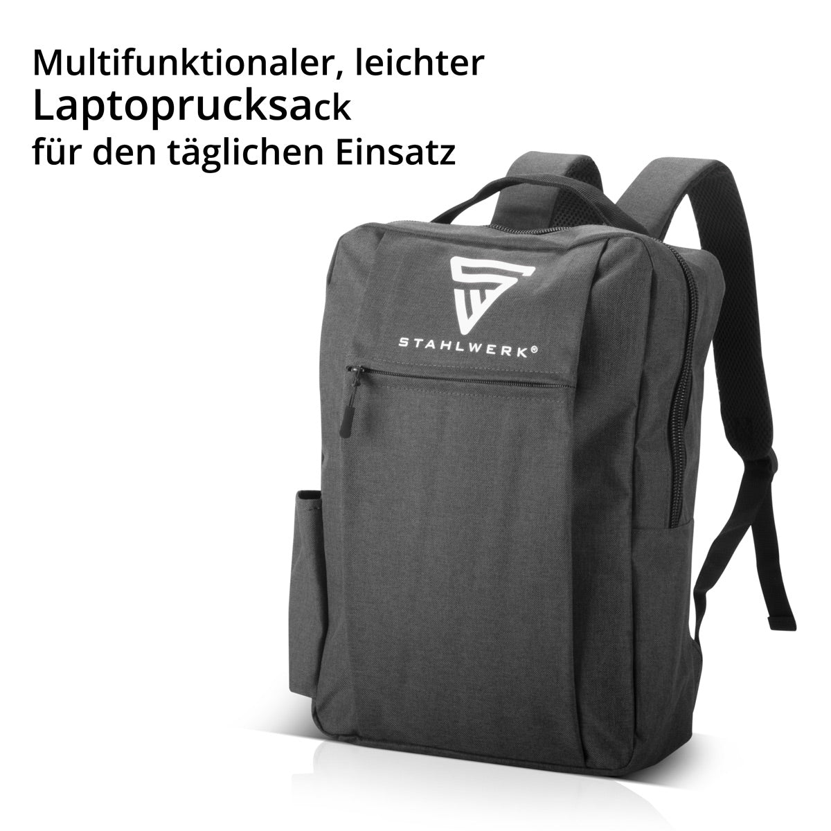 STAHLWERK Multifunktionaler Laptoprucksack | Notebookrucksack | Rucksack aus robustem Polyester, Arbeitsrucksack mit gepolstertem 15,6" Laptopfach und vielen Staufächern