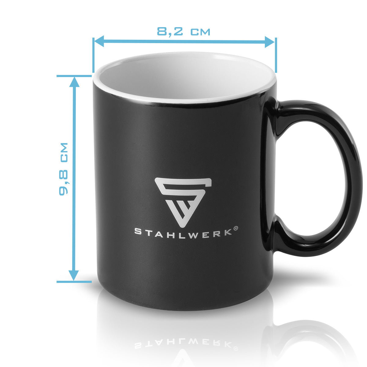 Selon les tasses de set 2er en acier 350 ml de grande tasse de café | Coupe en céramique | Tasse de café, coffre-fort à micro-ondes et lave-vaisselle -