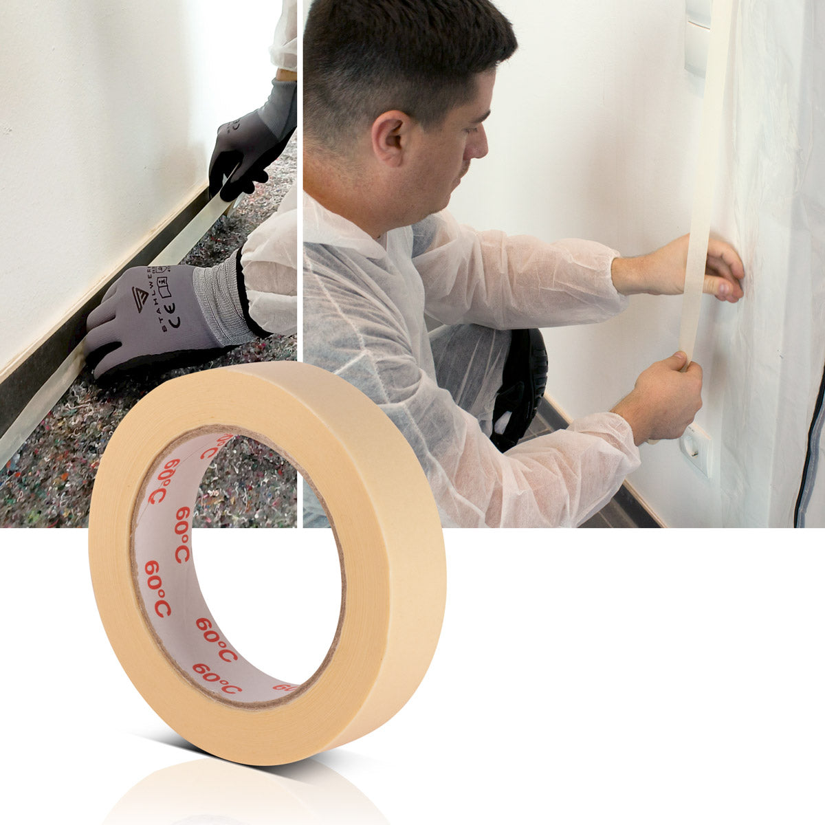 STAHLWERK Malerkrepp 10er Set 50 m x 25 mm robustes Universal-Kreppband | Abklebeband | Malerband für Malerarbeiten und Renovierungen