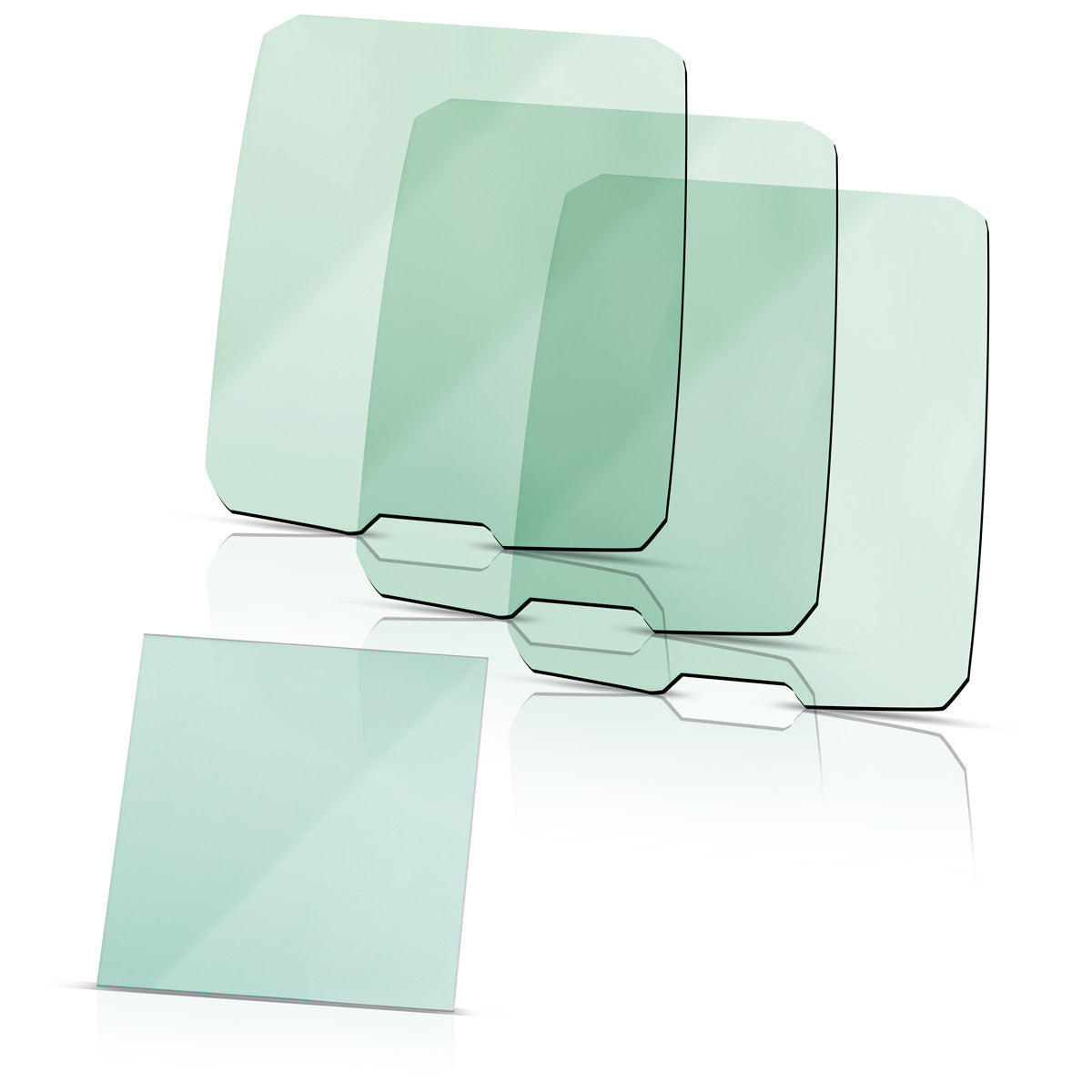 Acier Mill Schweißhelm Intentions 4 Ensemble, verres de remplacement intérieur et extérieur | Verre de protection du soudage | Disques de remplacement pour les casques de soudage entièrement automatiques ST 990 XTC | ST 990 XB | St 990 xw