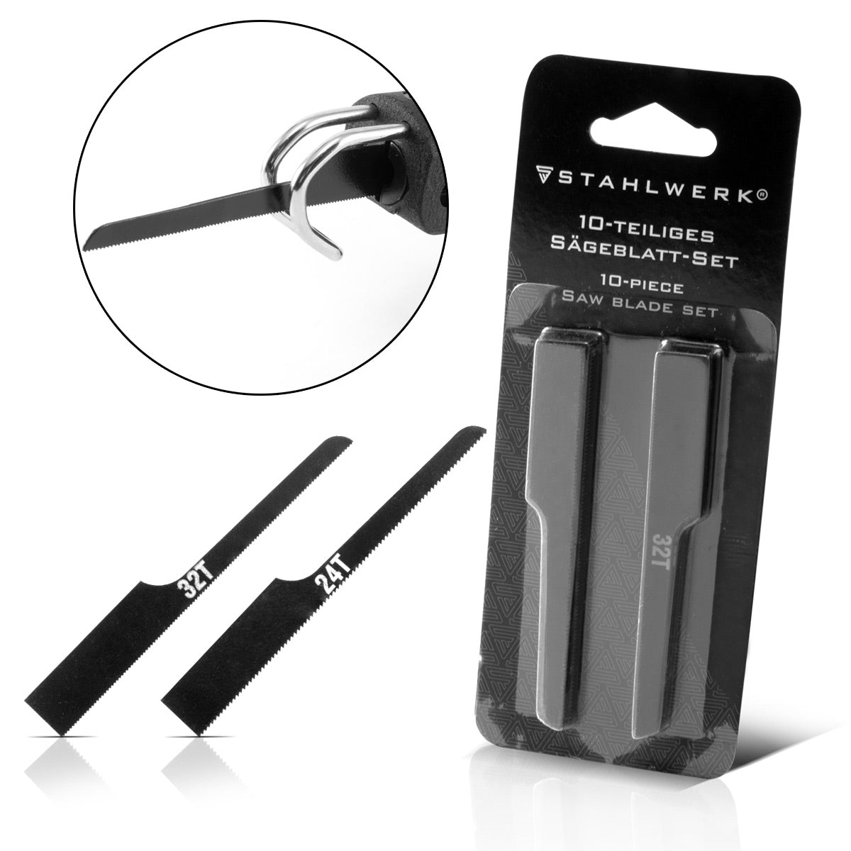 Steelworks 10 parçalı set SET SOW SOW Bıçakları Sıkıştırılmış Hava Dikiş Testereleri ve Sac Metal Testereler Araç alanında ve Vücut veya Makine Mühendisliği