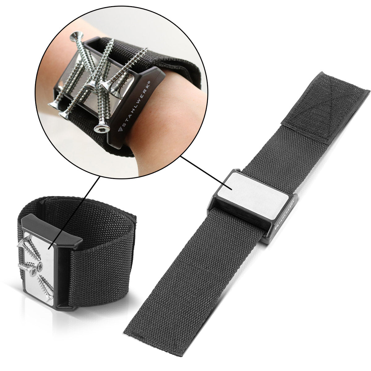 Steelworks vidalar ve küçük parçalar için 2 x manyetik sert bant