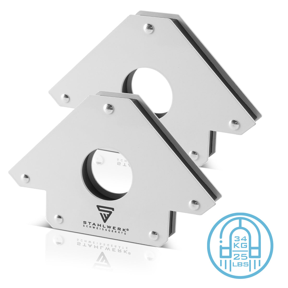 Acciaio mulino 2 × angolo di saldatura ad angolo magnetico 34 kg / 75 libbre