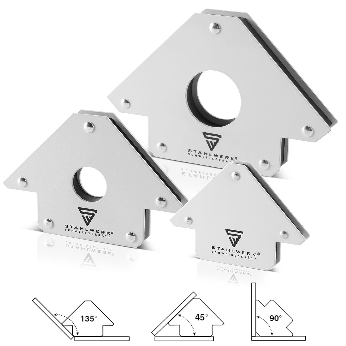 Steelwork 3 × ángulo de ángulo magnético ángulo de soldadura 11.3 + 22.6 + 34 kg / 25 + 50 + 75 lbs