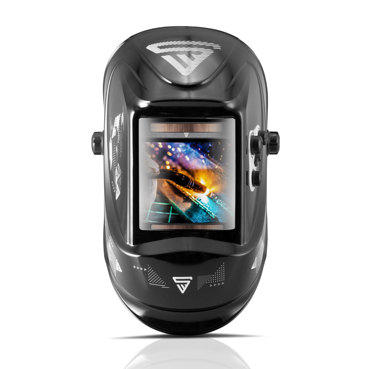 STAHLWERK ST-950 XB Vollautomatik Real Colour Schweißhelm mit 3 in 1 Funktion, schwarz glänzend, inkl. 5 Ersatzscheiben & Tasche