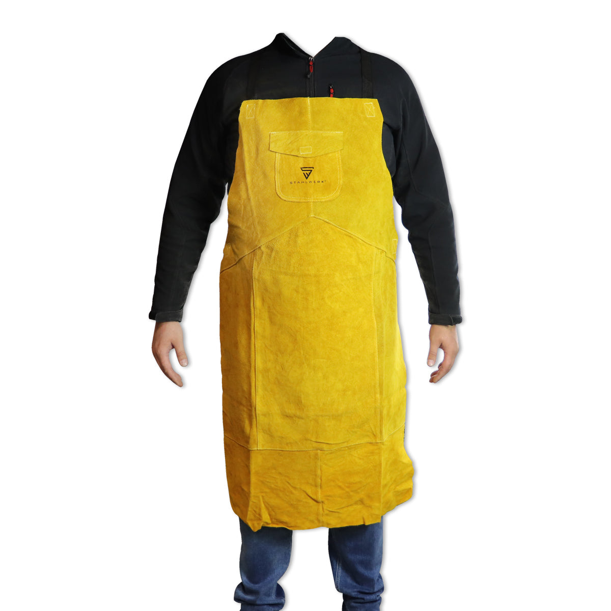 STAHLWERK Schweißerschürze aus Echtleder / Arbeitsschutz / Schutzkleidung für Schweißen und Plasmaschneiden