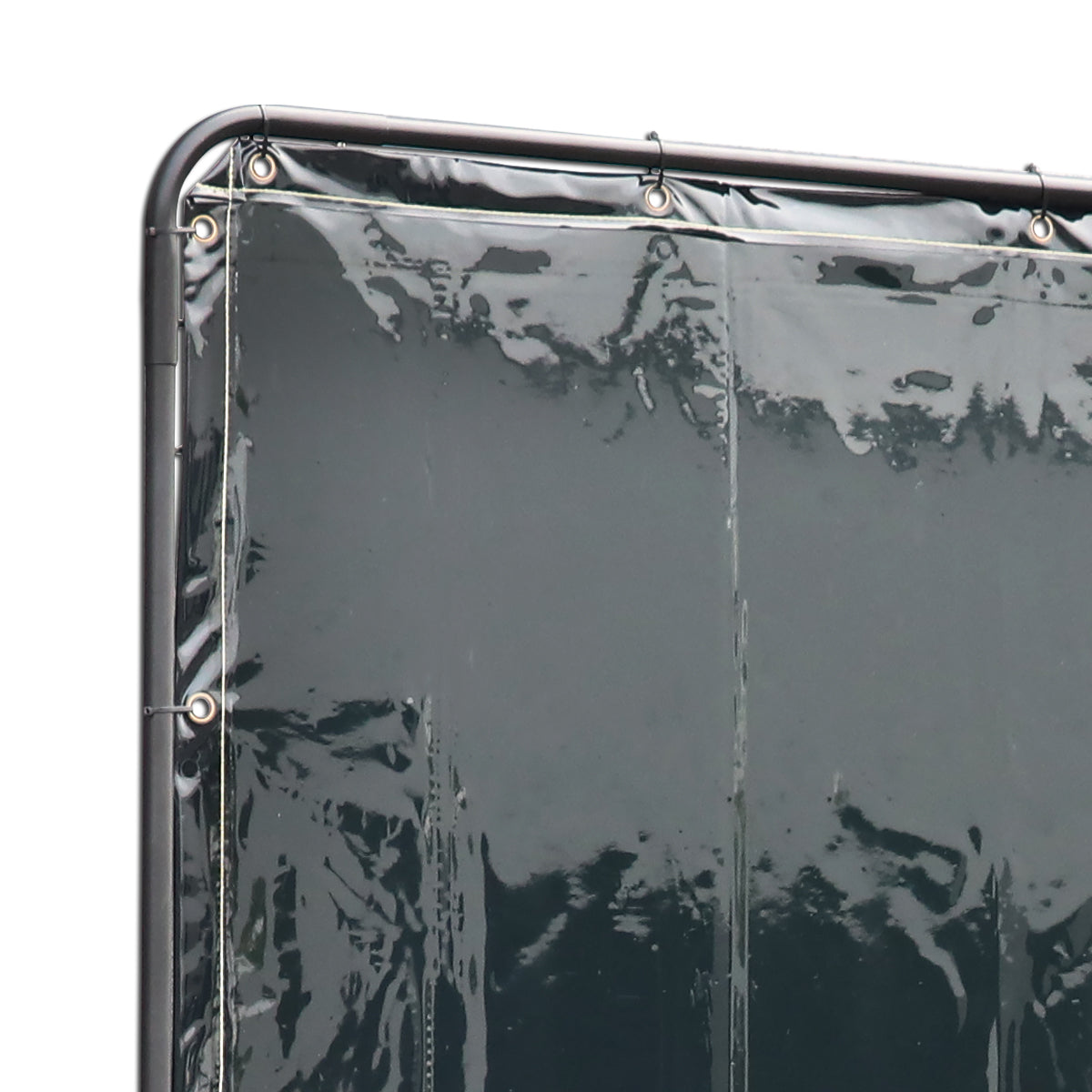 STAHLWERK mobile Schweißerschutzwand 240 x 180 cm aus Stahl und UV-resistentem Vinyl-Kunststoff