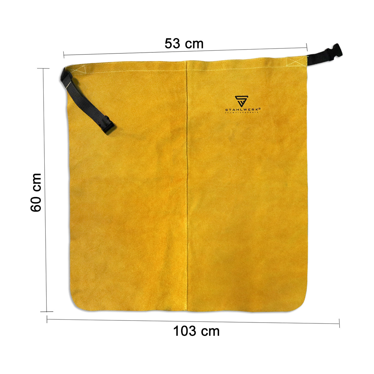 STAHLWERK Schweißerschürze kurz aus hitzebeständigem Echtleder / Arbeitsschutz / Schutzkleidung für Schweißen und Plasmaschneiden