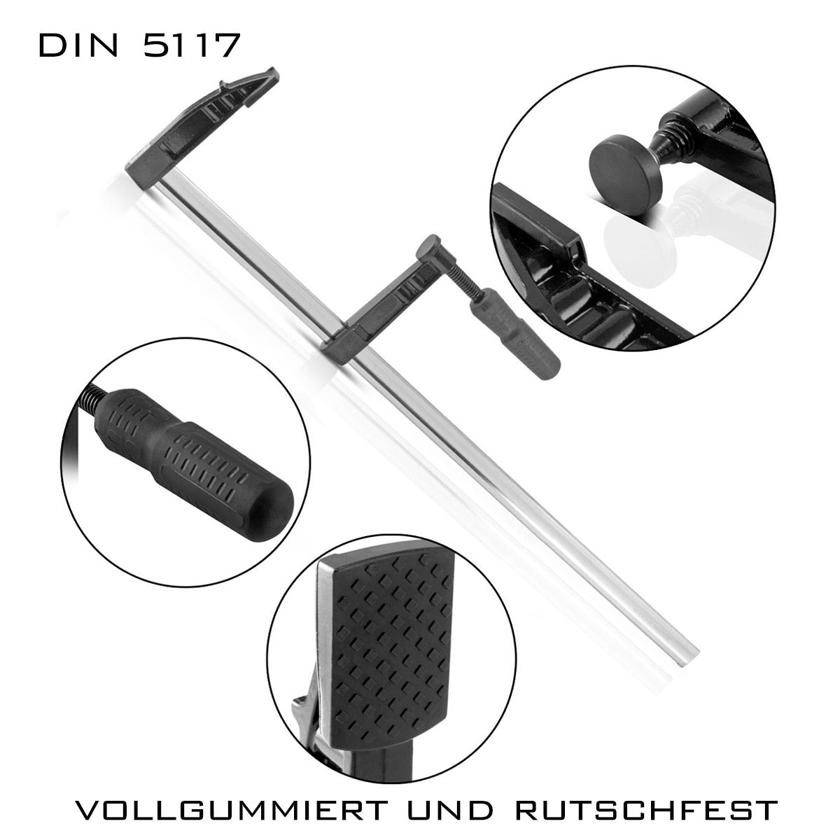 Morsetto a vite e morsetto di serraggio in acciaio 120 x 800 mm DIN 5117