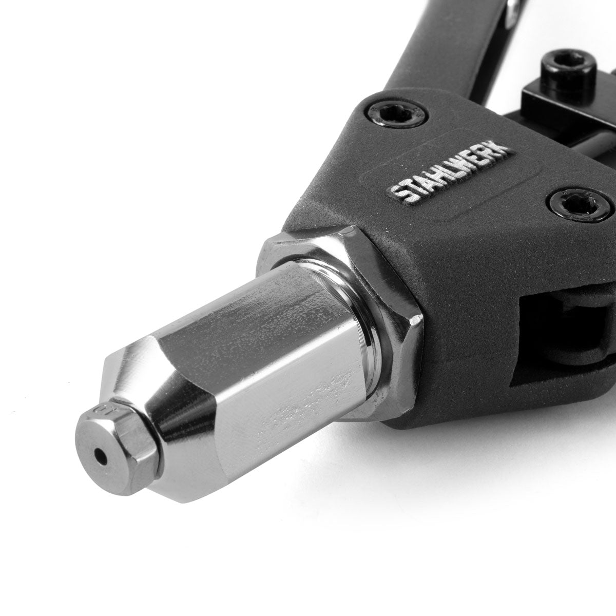 STAHLWERK HNZ-130 ST Robuste Profi-Hebelnietzange und Spanndornzange / Blindnietzange aus vernickeltem Chrom Molybdän Stahl inklusive 5 Wechseleinsätzen