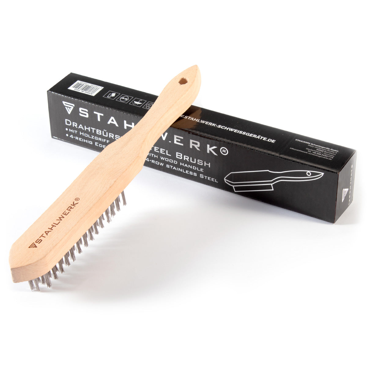 STAHLWERK Edelstahl-Drahtbürste 4-reihig