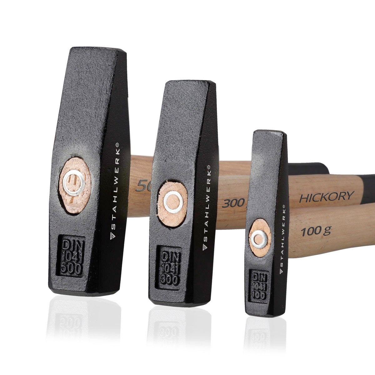 Steelworks Hammer / Schlosserhammer Seti 100 g / 300 g / 500 g