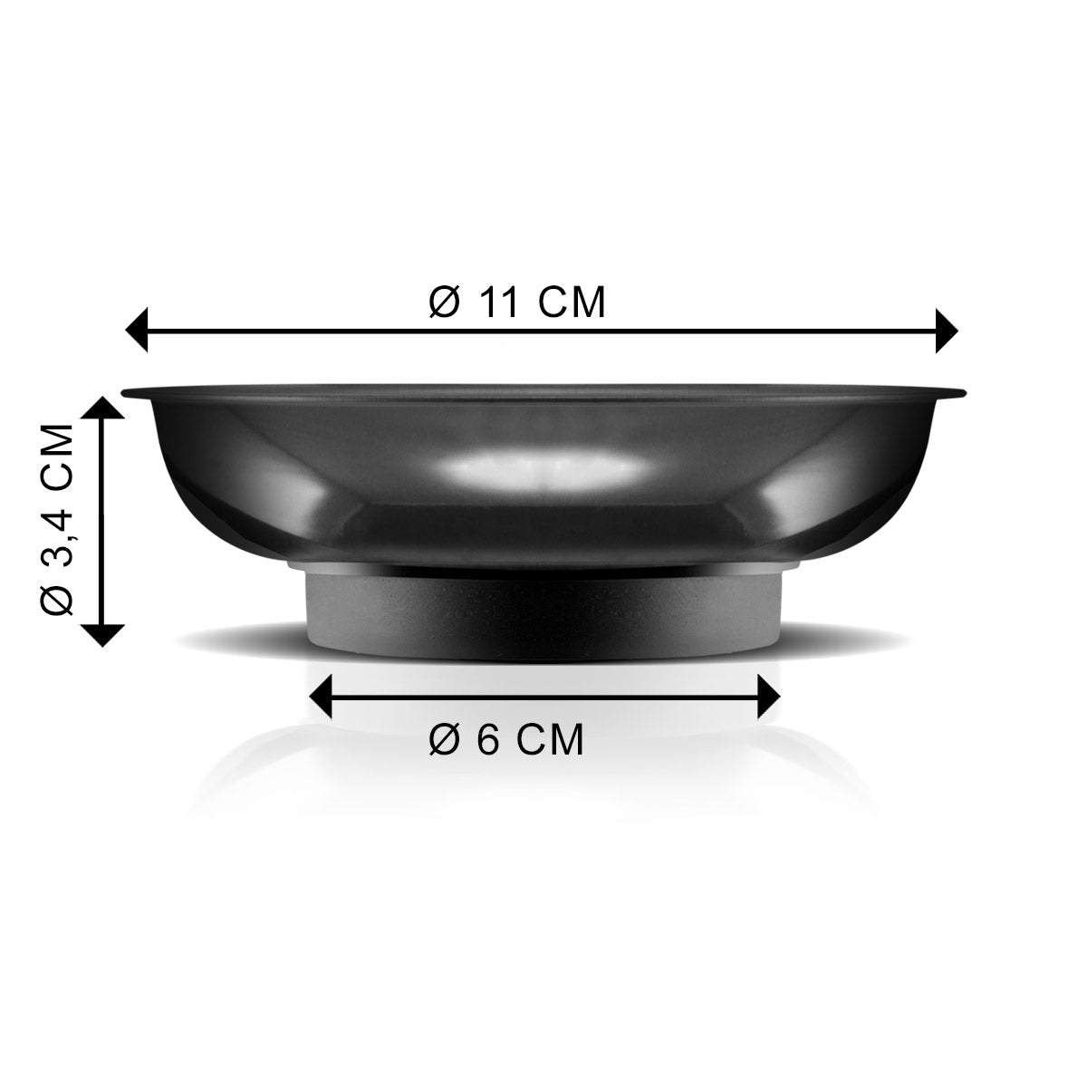 STAHLWERK Magnetschale 4 Zoll aus Kunststoff mit starker Magnetbasis zur Aufbewahrung von Schrauben, Werkzeug und Kleinteilen, 4er Set