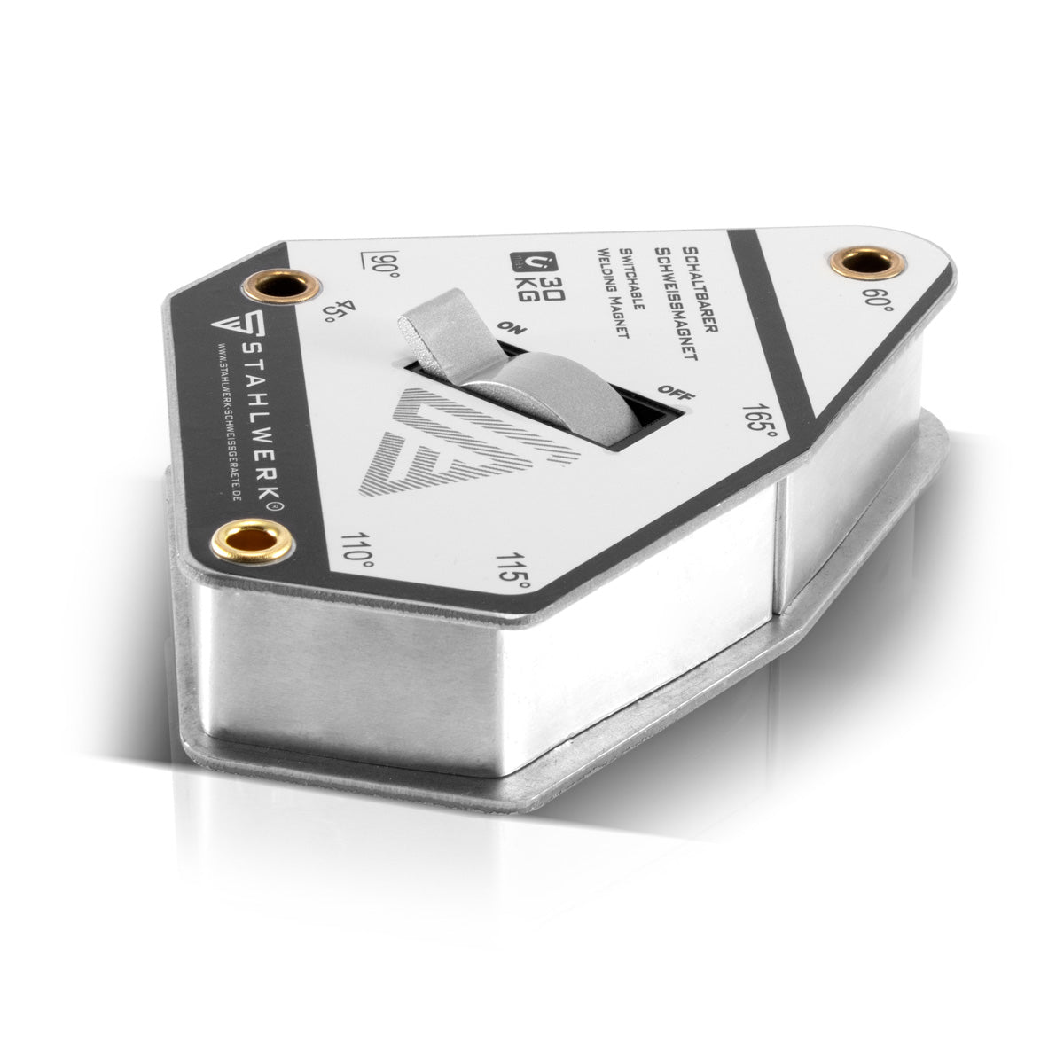 Magnete di saldatura magnetica magnetico in acciaio L'angolo magnetico magnete sudore può essere commutato da 45 ° a 165 ° 30 kg / 66 libbre