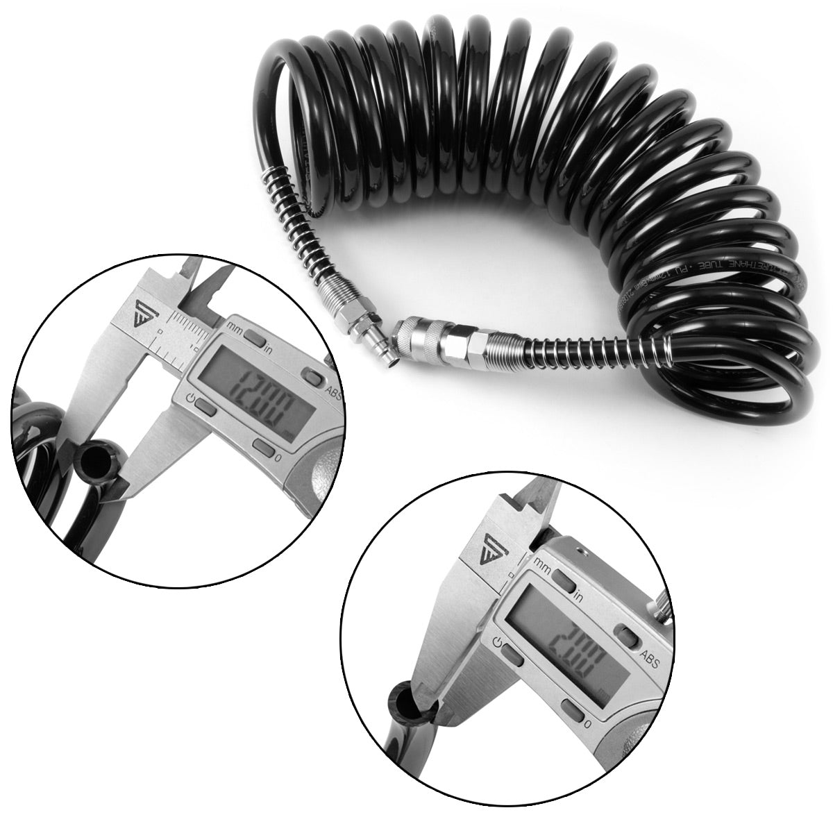 Steelworks DS 05 ST PU Professional PU Condro a spirale per 5 metri con accoppiamento rapido e plug -in capezzolo