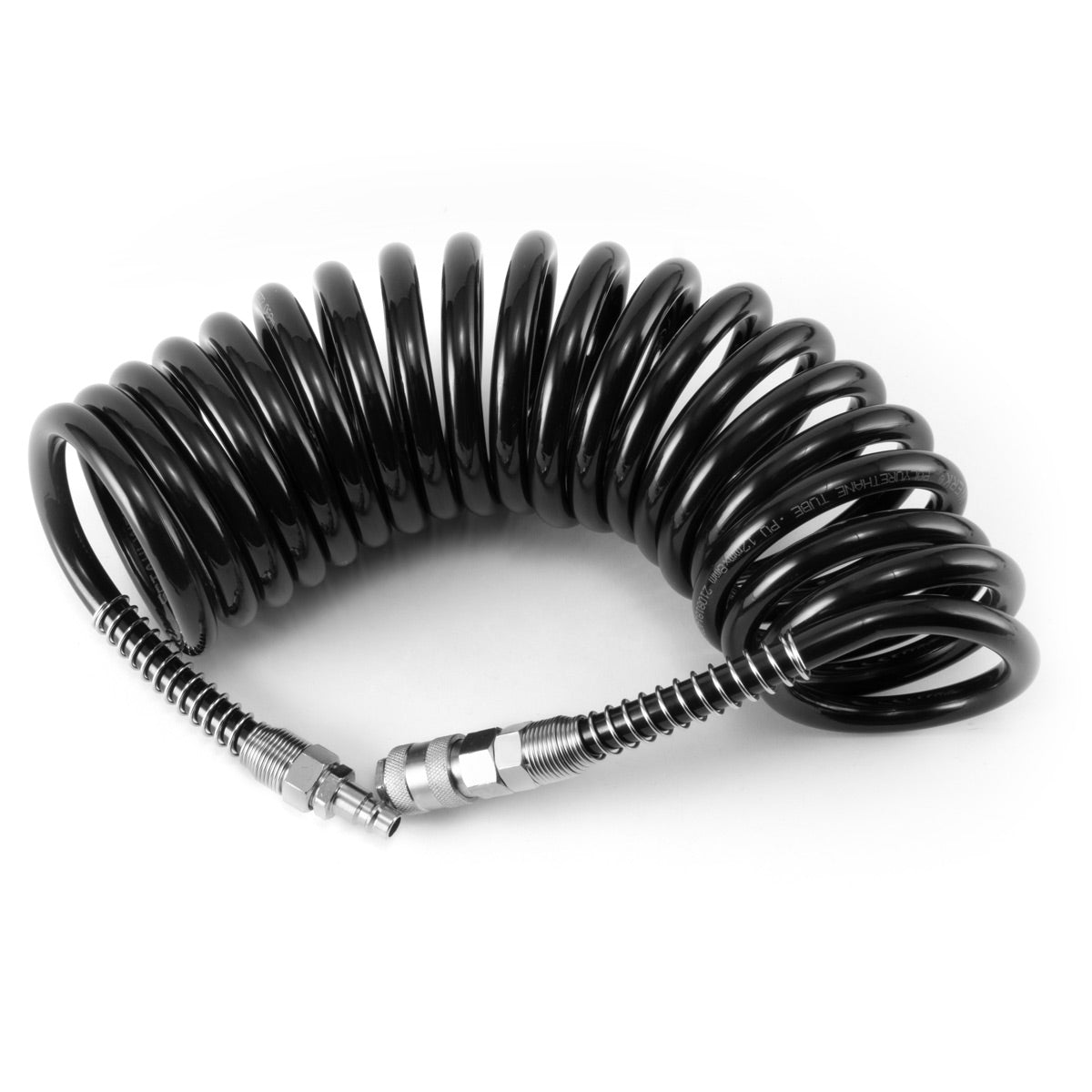 Steelworks DS 05 St Professional PU comprimé tuyau d'air comprimé Spirail 5 mètres avec accouplement rapide et mamelon de fiche